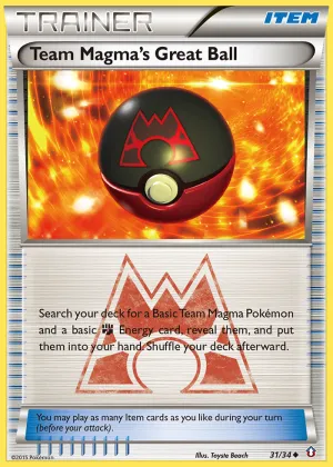 Team Magma's Great Ball Pokémon Double Crisis #31 Reverse Holo