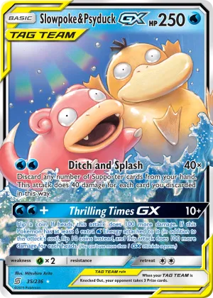 Slowpoke & Psyduck-GX Pokémon Unified Minds #35 Holo