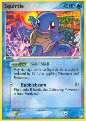 Squirtle Pokémon Crystal Guardians #64 Reverse Holo