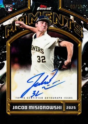 Jacob Misiorowski 2026 Topps Finest Moments Autographs Baseball Black Refractor #FMA-JM