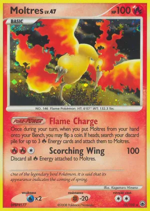 Moltres Pokémon Majestic Dawn #10 Holo