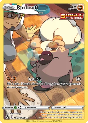 Rockruff Pokémon Silver Tempest Trainer Gallery #TG07 Holo