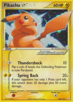Pikachu ★ Pokémon Holon Phantoms #104 Holo