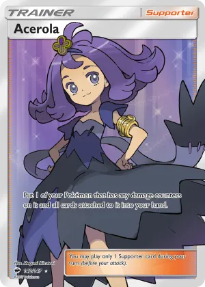 Acerola Pokémon Burning Shadows #142 Holo