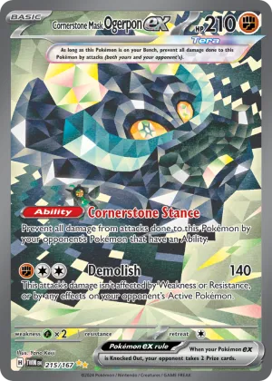 Cornerstone Mask Ogerpon ex Pokémon Twilight Masquerade #215 Holo