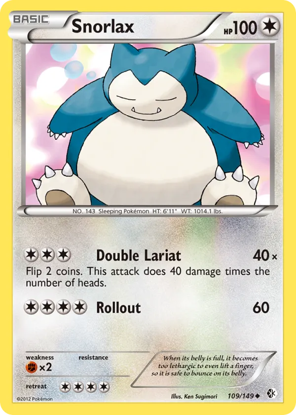 Snorlax Pokémon Boundaries Crossed #109 Reverse Holo