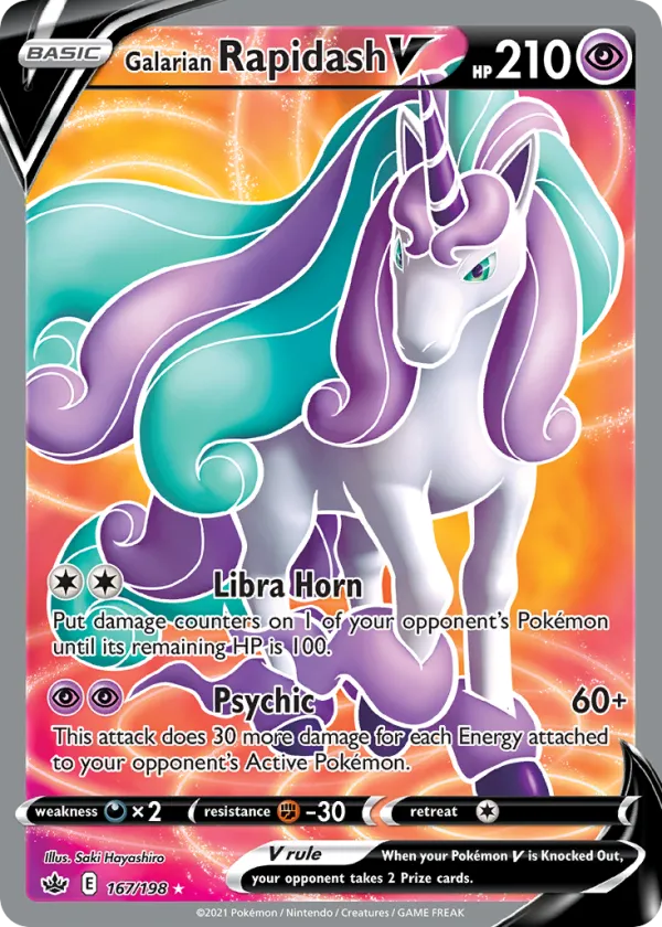 Galarian Rapidash V Pokémon Chilling Reign #167 Holo