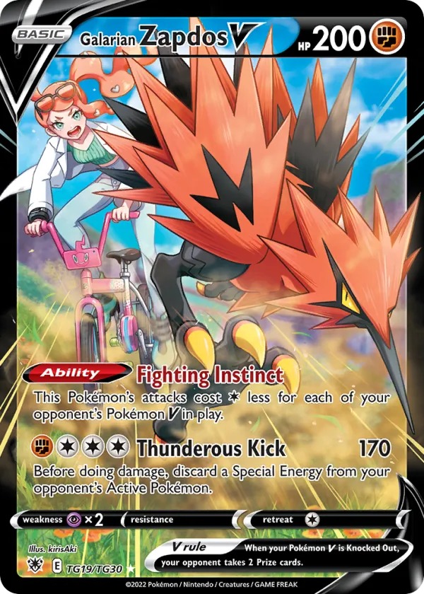 Galarian Zapdos V Pokémon Astral Radiance Trainer Gallery #TG19 Holo