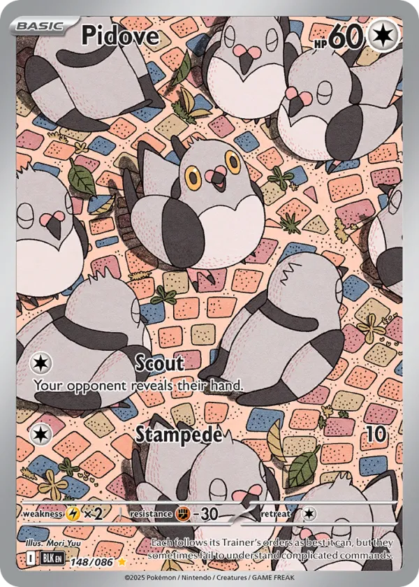 Pidove Pokémon Black Bolt #148 Holo