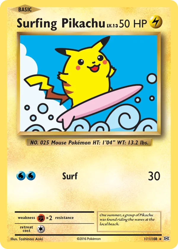 Surfing Pikachu Pokémon Evolutions #111