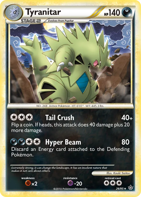 Tyranitar Pokémon HS—Unleashed #26 Reverse Holo