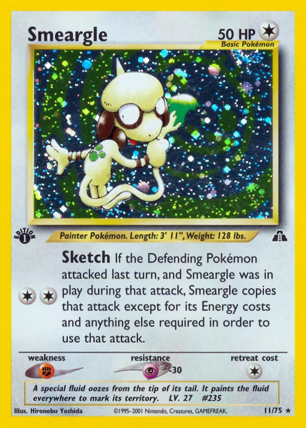 Smeargle Pokémon Neo Discovery #11 Unlimited Holo