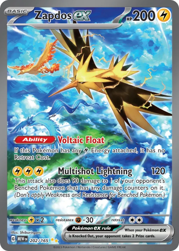 Zapdos ex Pokémon 151 #202 Holo
