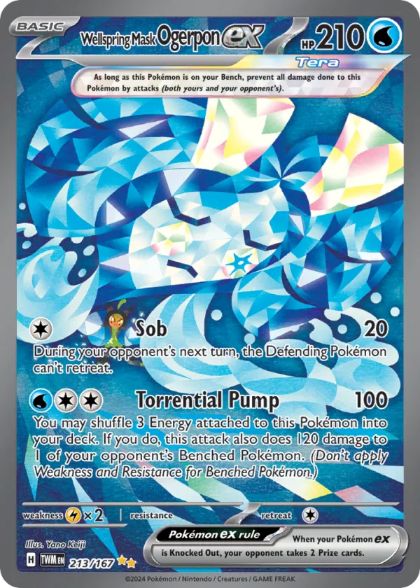 Wellspring Mask Ogerpon ex Pokémon Twilight Masquerade #213 Holo