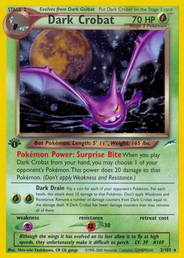 Dark Crobat Pokémon Neo Destiny #2 Unlimited Holo