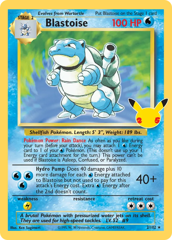 Blastoise Pokémon Celebrations: Classic Collection #2 Holo