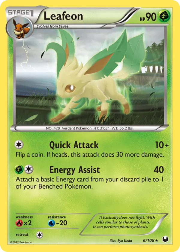 Leafeon Pokémon Dark Explorers #6 Reverse Holo
