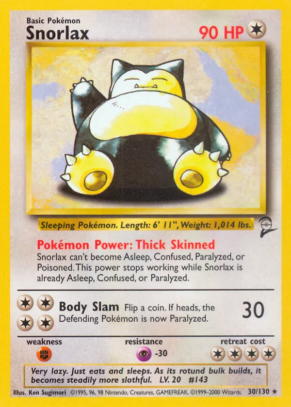 Snorlax Pokémon Base Set 2 #30