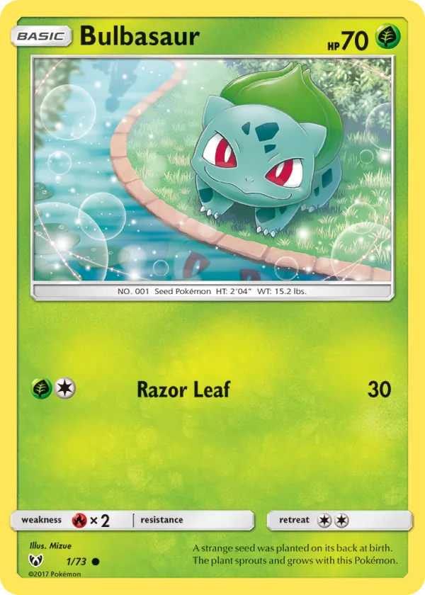 Bulbasaur Pokémon Shining Legends #1 Reverse Holo