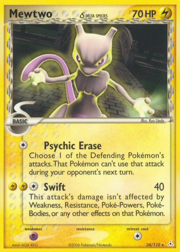 Mewtwo δ Pokémon Holon Phantoms #24 Reverse Holo