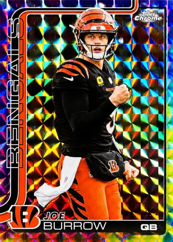 Joe Burrow 2025 Topps Chrome Football Tie Dye Geometric Refractor #61