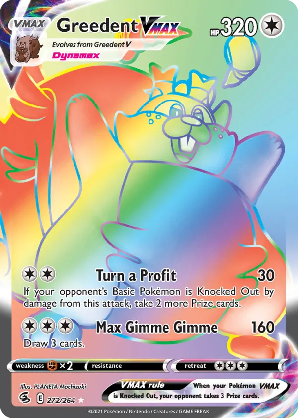 Greedent VMAX Pokémon Fusion Strike #272 Holo