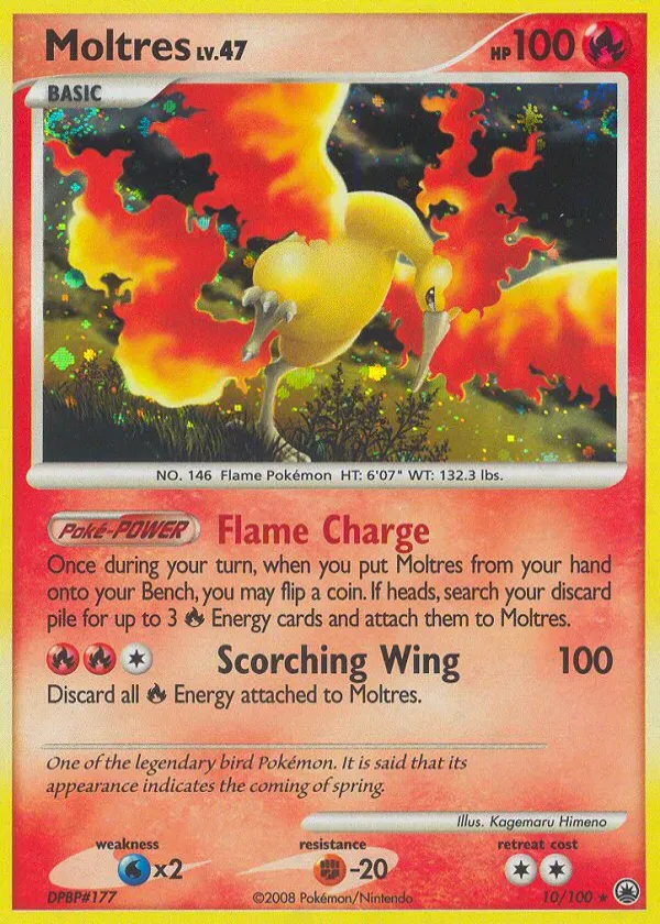 Moltres Pokémon Majestic Dawn #10 Holo