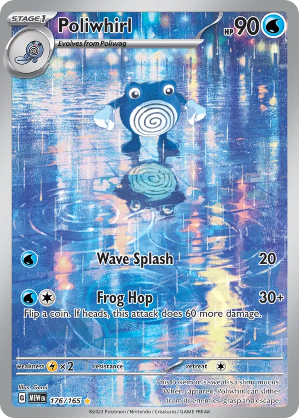 Poliwhirl Pokémon 151 #176 Holo