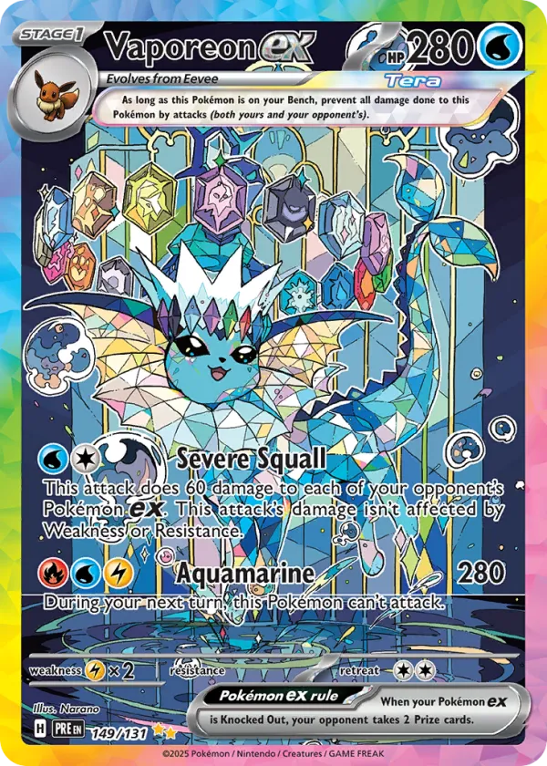 Vaporeon ex Pokémon Prismatic Evolutions #149 Holo