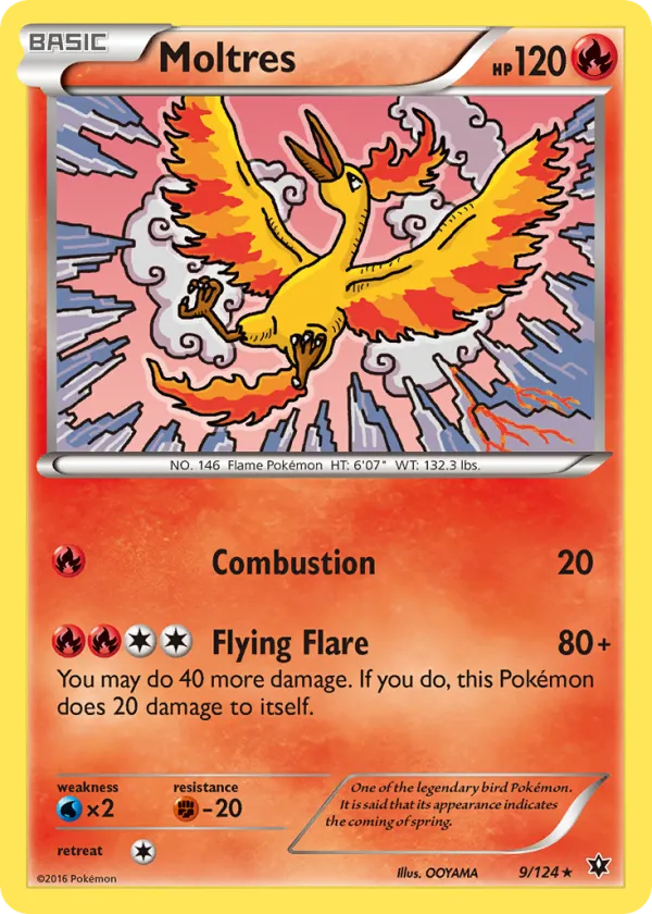 Moltres Pokémon Fates Collide #9 Reverse Holo