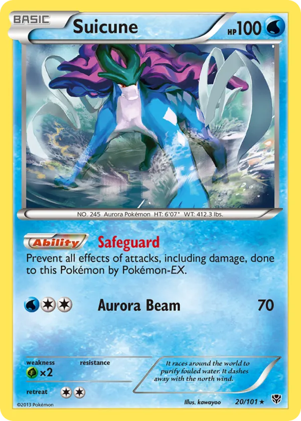 Suicune Pokémon Plasma Blast #20 Reverse Holo