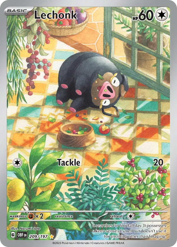 Lechonk Pokémon Obsidian Flames #209 Holo