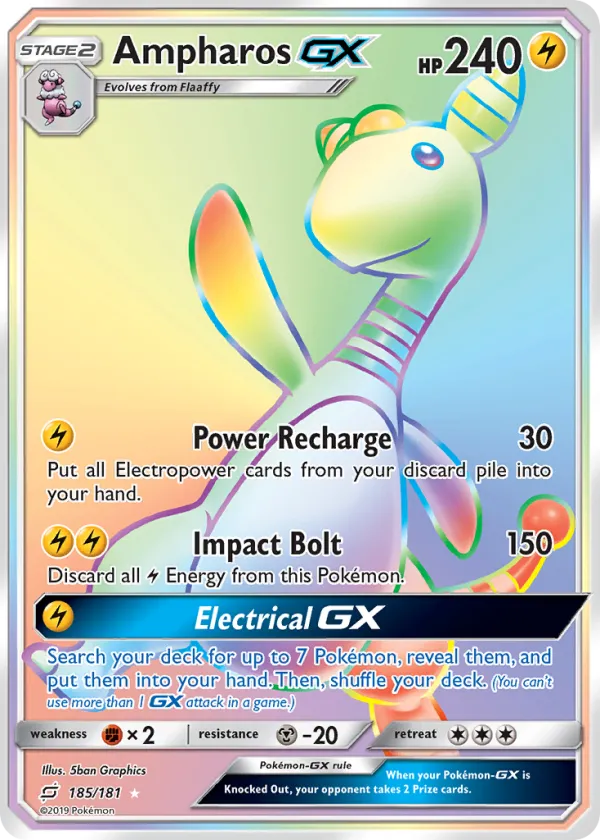Ampharos-GX Pokémon Team Up #185 Holo