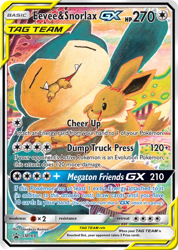 Eevee & Snorlax-GX Pokémon SM Black Star Promos #SM169 Holo