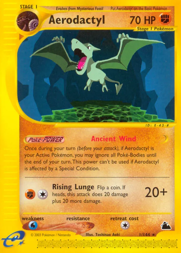 Aerodactyl Pokémon Skyridge #1 Reverse Holo