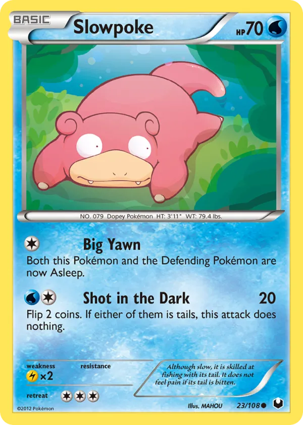 Slowpoke Pokémon Dark Explorers #23 Reverse Holo