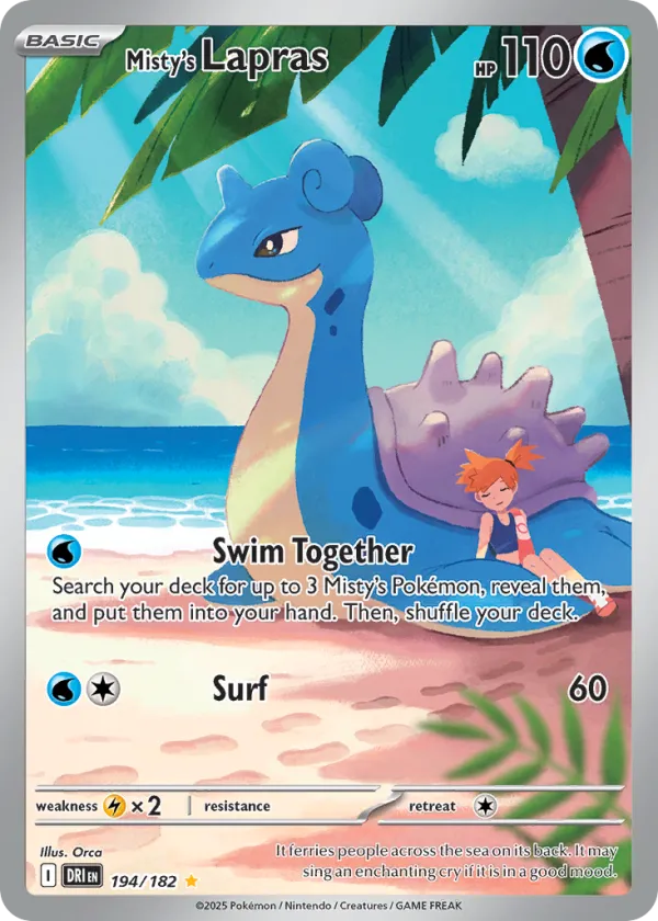 Misty's Lapras Pokémon Destined Rivals #194 Holo