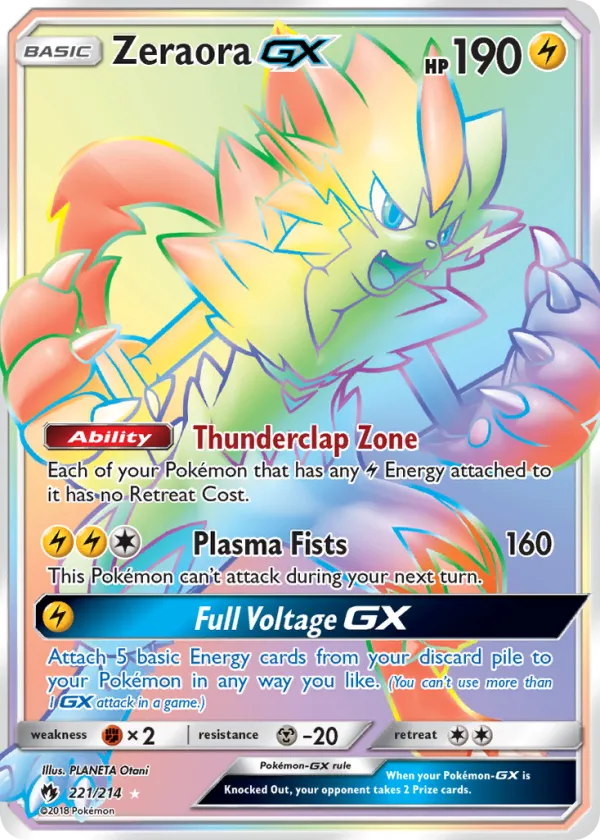 Zeraora-GX Pokémon Lost Thunder #221 Holo