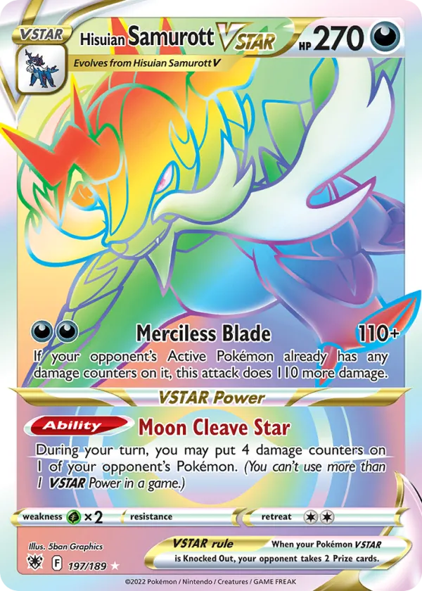 Hisuian Samurott VSTAR Pokémon Astral Radiance #197 Holo
