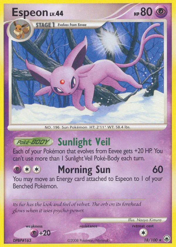 Espeon Pokémon Majestic Dawn #18 Reverse Holo