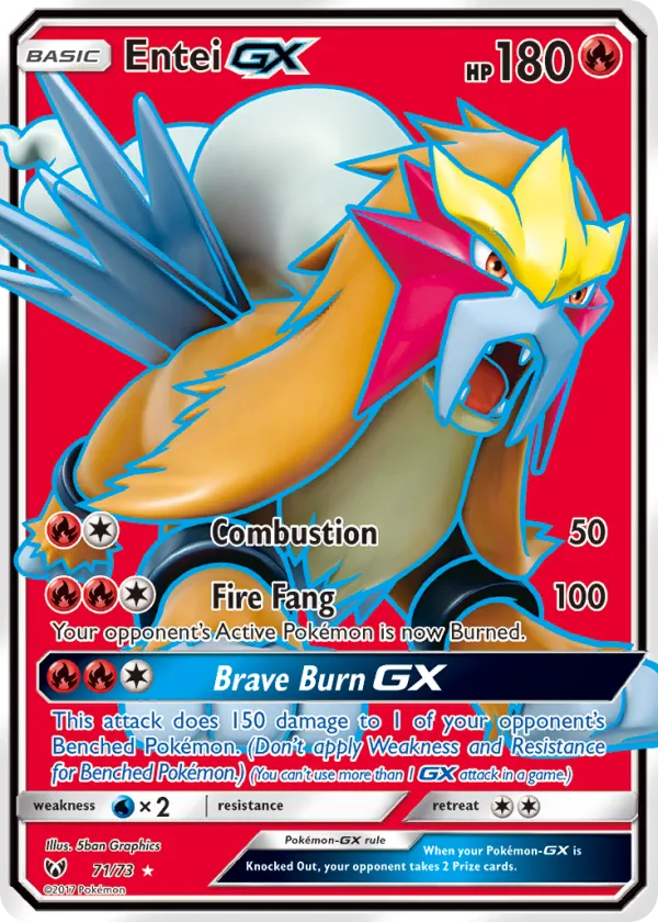 Entei-GX Pokémon Shining Legends #71 Holo