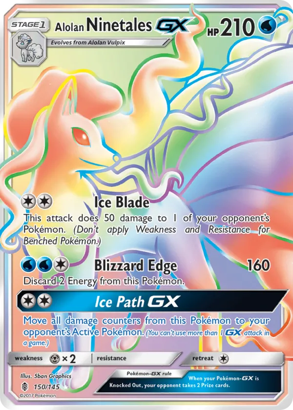 Alolan Ninetales-GX Pokémon Guardians Rising #150 Holo