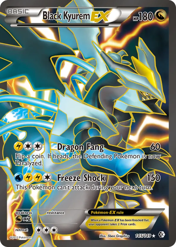 Black Kyurem-EX Pokémon Boundaries Crossed #145 Holo
