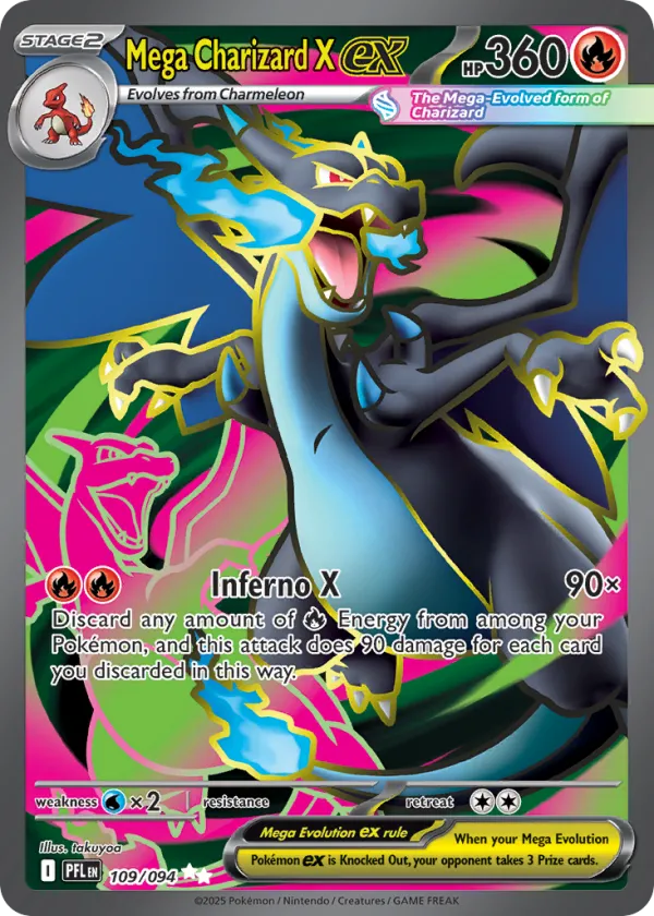 Mega Charizard X ex Pokémon Phantasmal Flames #109 Holo