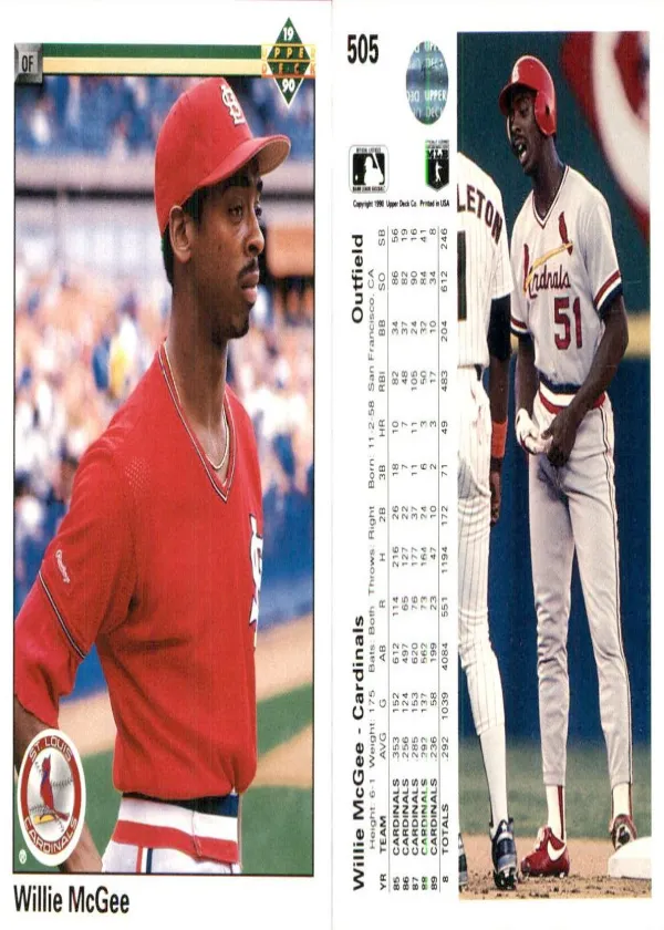 Willie McGee 1990 Upper Deck Baseball #505