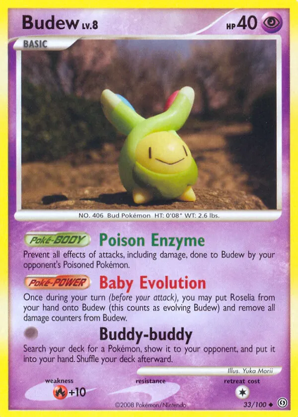 Budew Pokémon Stormfront #33 Reverse Holo