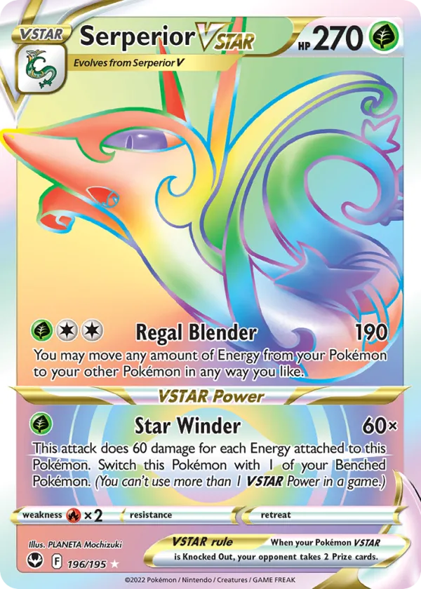 Serperior VSTAR Pokémon Silver Tempest #196 Holo