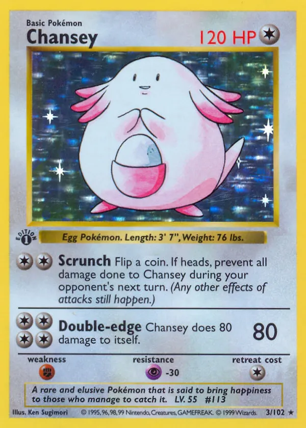 Chansey Pokémon Base #3 Holo