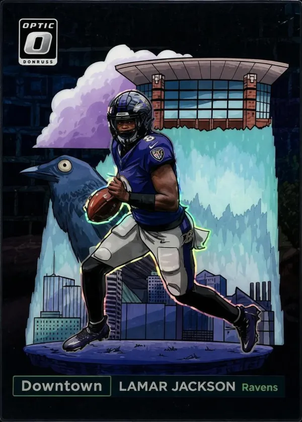 Lamar Jackson 2024 Panini Donruss Downtown! Football Black #1