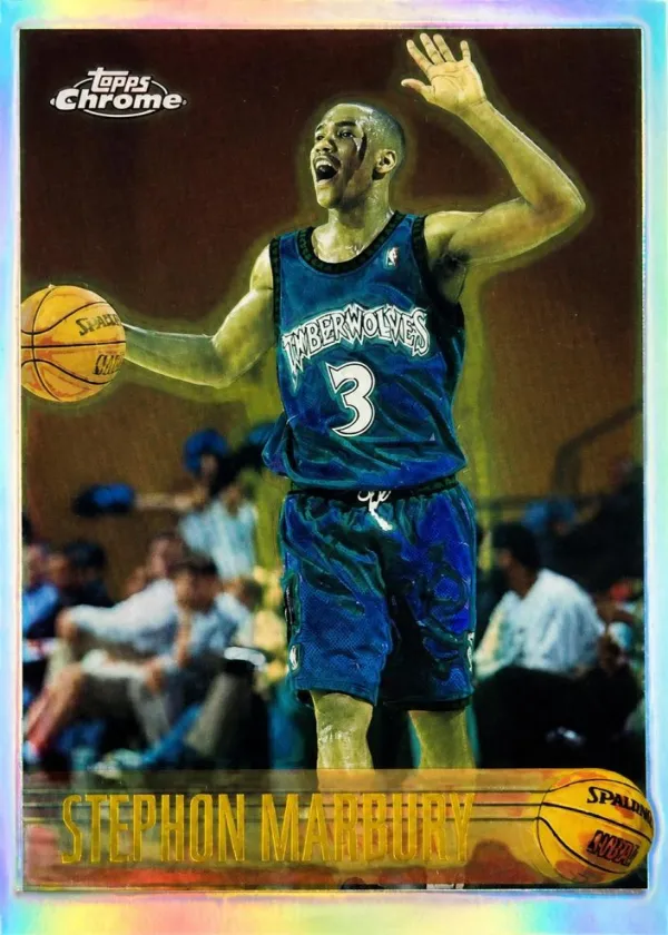Stephon Marbury 1996 Topps Chrome Basketball Refractor #177